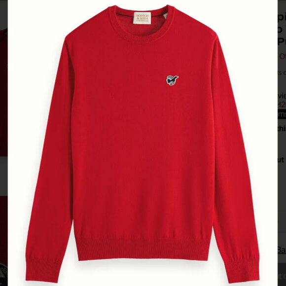 new SCOTCH & SODA 100% Merino Wool The Free Spirit Peace Bird Crew Neck Sweater - Picture 2 of 4
